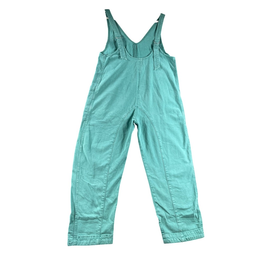 We The Free Free People Ziggy Denim Overalls Teal Green Size S Relaxed Fit